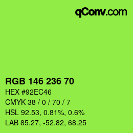 Color code: RGB 146 236 70 | qconv.com
