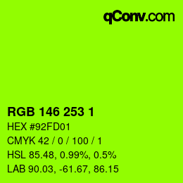 カラーコード: RGB 146 253 1 | qconv.com
