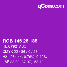 Color code: RGB 146 26 188 | qconv.com