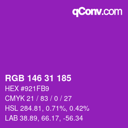Color code: RGB 146 31 185 | qconv.com