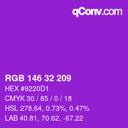 Color code: RGB 146 32 209 | qconv.com