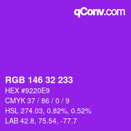 Color code: RGB 146 32 233 | qconv.com