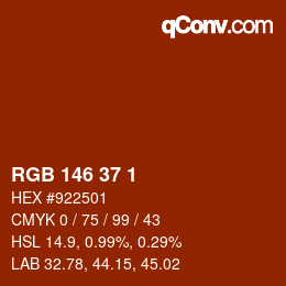 カラーコード: RGB 146 37 1 | qconv.com