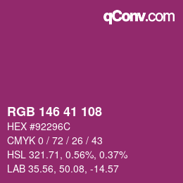 Color code: RGB 146 41 108 | qconv.com