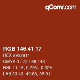 Color code: RGB 146 41 17 | qconv.com
