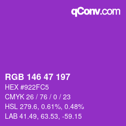 Farbcode: RGB 146 47 197 | qconv.com