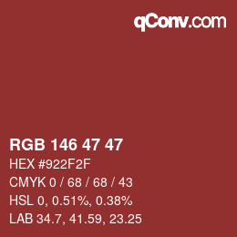 Color code: RGB 146 47 47 | qconv.com