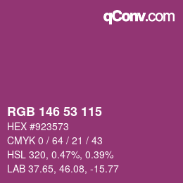 颜色代码: RGB 146 53 115 | qconv.com