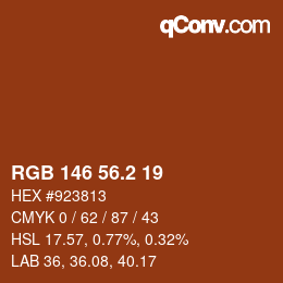 Color code: RGB 146 56.2 19 | qconv.com