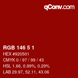 Color code: RGB 146 5 1 | qconv.com