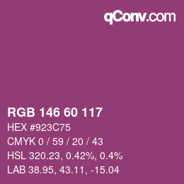 Color code: RGB 146 60 117 | qconv.com