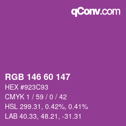 カラーコード: RGB 146 60 147 | qconv.com