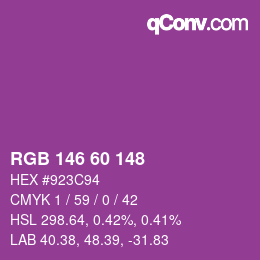 カラーコード: RGB 146 60 148 | qconv.com
