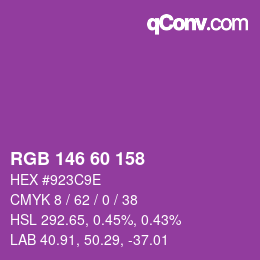 Color code: RGB 146 60 158 | qconv.com