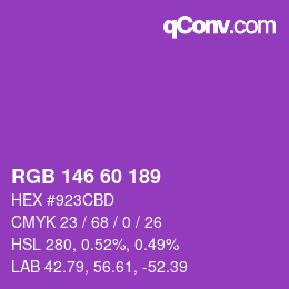 カラーコード: RGB 146 60 189 | qconv.com