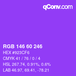 カラーコード: RGB 146 60 246 | qconv.com