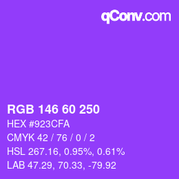 カラーコード: RGB 146 60 250 | qconv.com