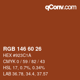 カラーコード: RGB 146 60 26 | qconv.com
