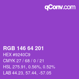 Color code: RGB 146 64 201 | qconv.com