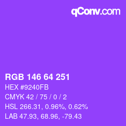 Color code: RGB 146 64 251 | qconv.com
