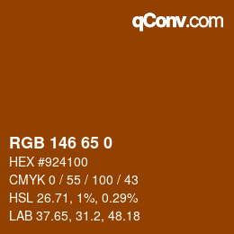 Color code: RGB 146 65 0 | qconv.com