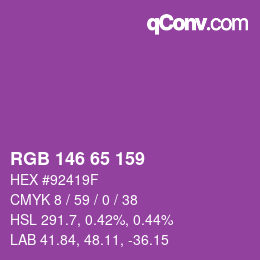 カラーコード: RGB 146 65 159 | qconv.com