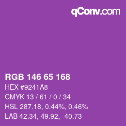 カラーコード: RGB 146 65 168 | qconv.com