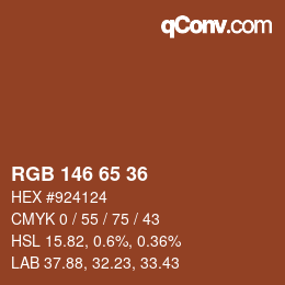 カラーコード: RGB 146 65 36 | qconv.com