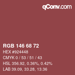 Color code: RGB 146 68 72 | qconv.com