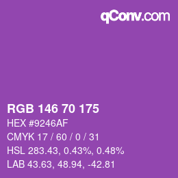 Farbcode: RGB 146 70 175 | qconv.com