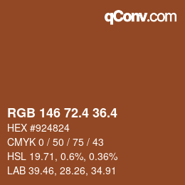 カラーコード: RGB 146 72.4 36.4 | qconv.com
