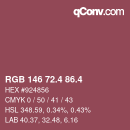 カラーコード: RGB 146 72.4 86.4 | qconv.com
