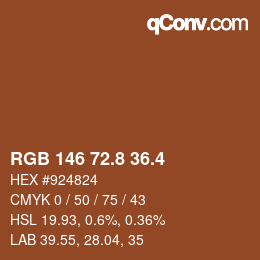 カラーコード: RGB 146 72.8 36.4 | qconv.com