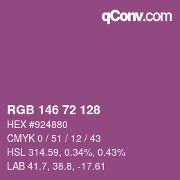 Farbcode: RGB 146 72 128 | qconv.com