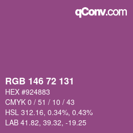 Código de color: RGB 146 72 131 | qconv.com