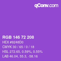 Color code: RGB 146 72 208 | qconv.com