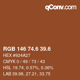 カラーコード: RGB 146 74.6 39.6 | qconv.com