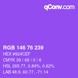Color code: RGB 146 76 239 | qconv.com