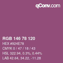 カラーコード: RGB 146 78 120 | qconv.com