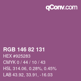 Farbcode: RGB 146 82 131 | qconv.com