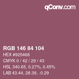 Código de color: RGB 146 84 104 | qconv.com