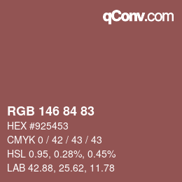 Farbcode: RGB 146 84 83 | qconv.com
