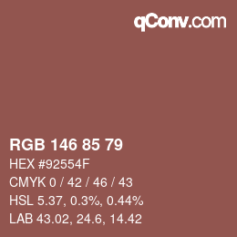 Code couleur: RGB 146 85 79 | qconv.com