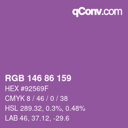 Farbcode: RGB 146 86 159 | qconv.com