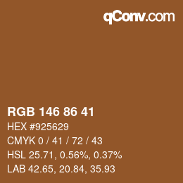 カラーコード: RGB 146 86 41 | qconv.com