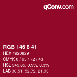 Color code: RGB 146 8 41 | qconv.com