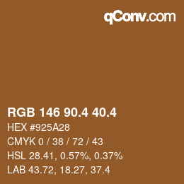 カラーコード: RGB 146 90.4 40.4 | qconv.com