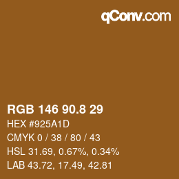 カラーコード: RGB 146 90.8 29 | qconv.com