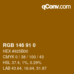 颜色代码: RGB 146 91 0 | qconv.com
