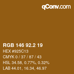 カラーコード: RGB 146 92.2 19 | qconv.com